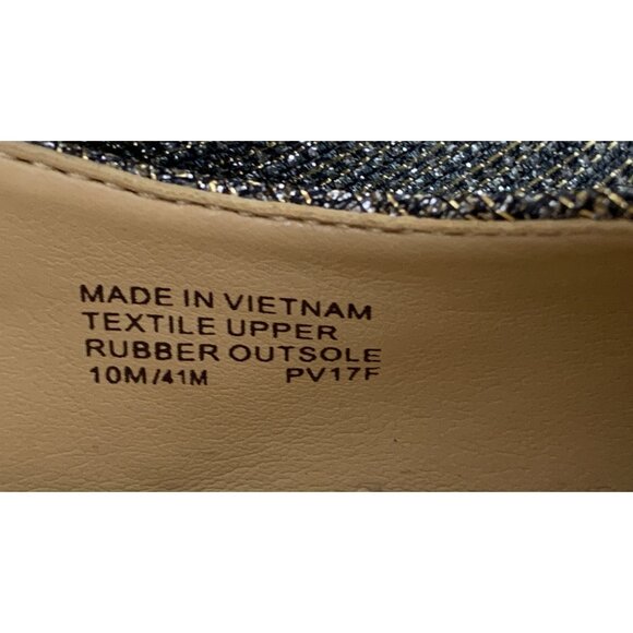 Michael Kors Metallic D'Orsay Heels Size 10M Knit Textile Sparkle 8762 Shoes - Picture 3 of 11